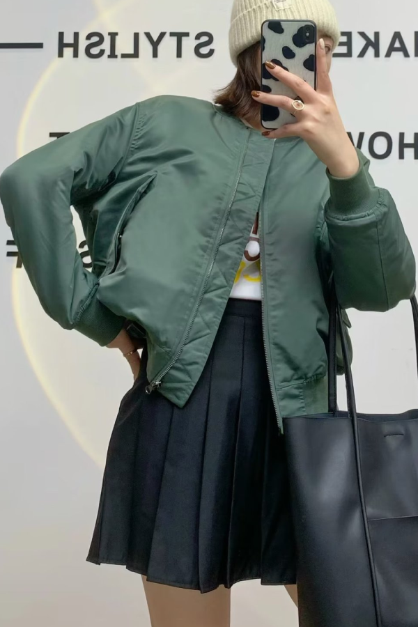 Stand Collar Thickened Single-sided Flight Jacket Baseball Jacket