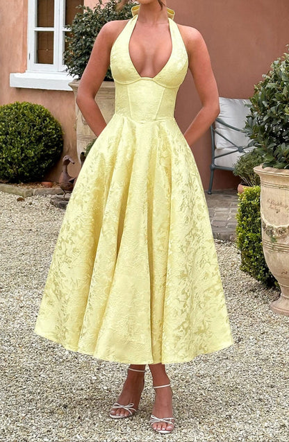Liana Midi Dress - Lemon