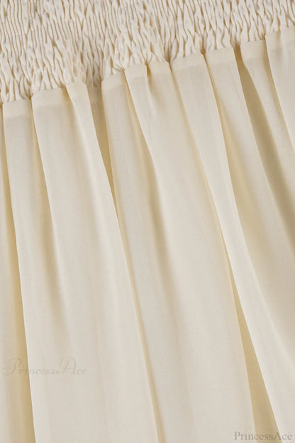 Elastic Waist Ruching A-Line Skirt