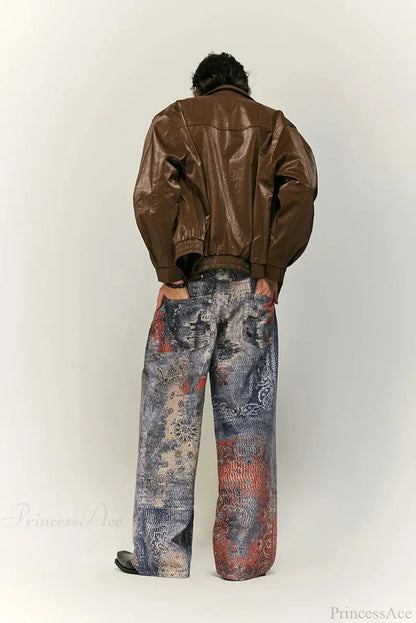 Electronic Print Gothic Denim Pant