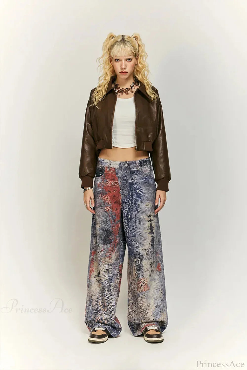 Electronic Print Gothic Denim Pant