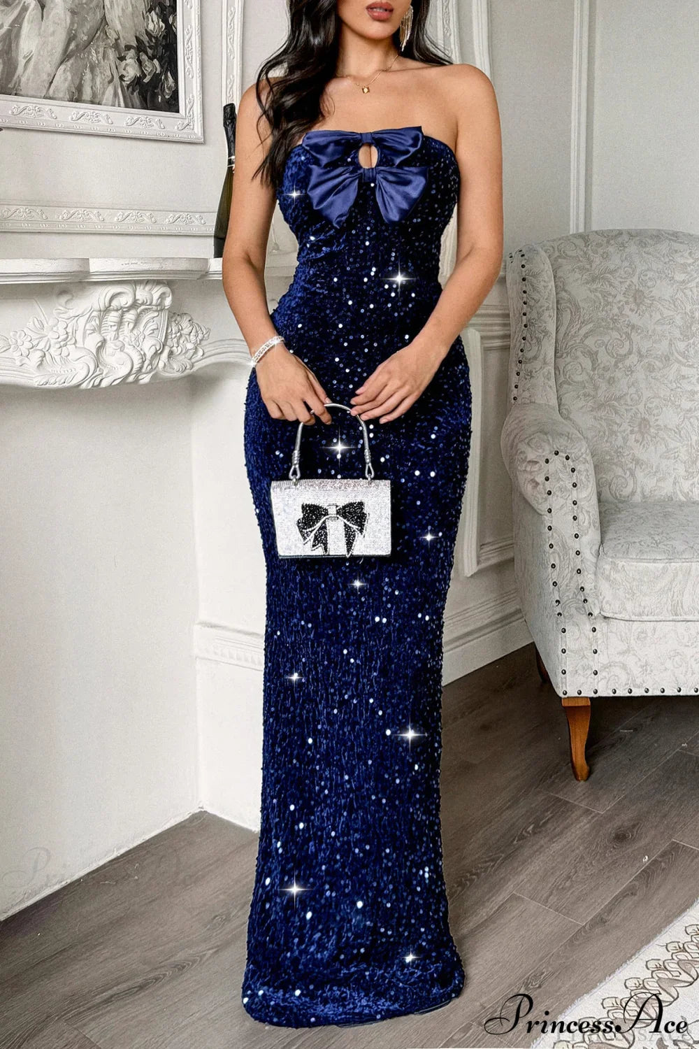 Elegant Strapless Formal Maxi Dress