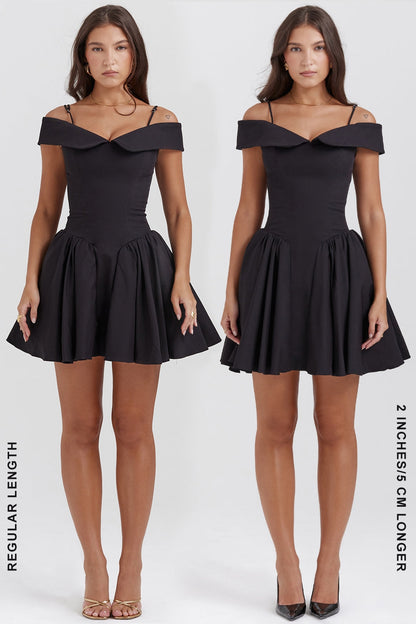 Black – Elegant Femme Fatale V-Neck Dress