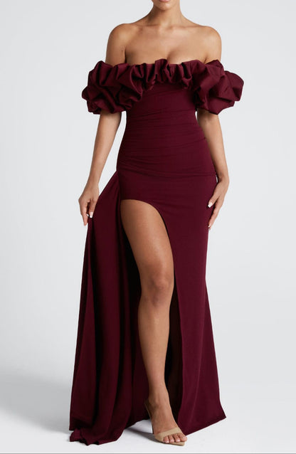 Noa Maxi Dress-Cherry Lacquer
