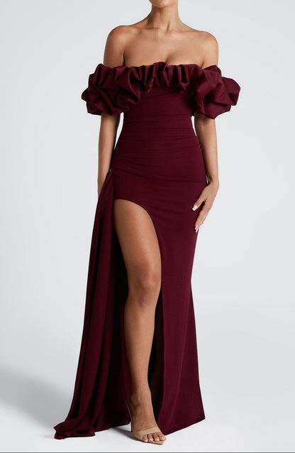 Noa Maxi Dress-Cherry Lacquer