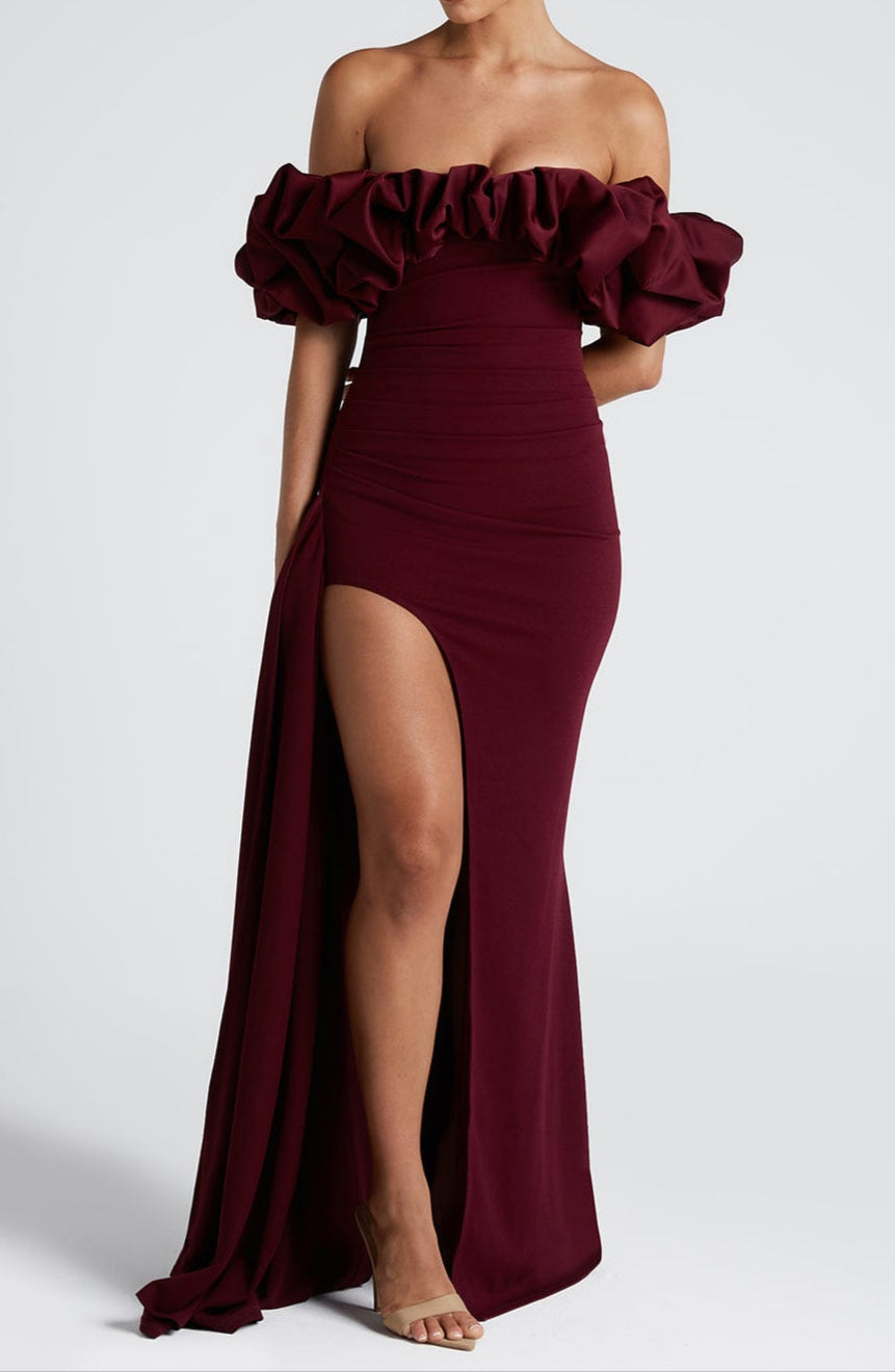 Noa Maxi Dress-Cherry Lacquer