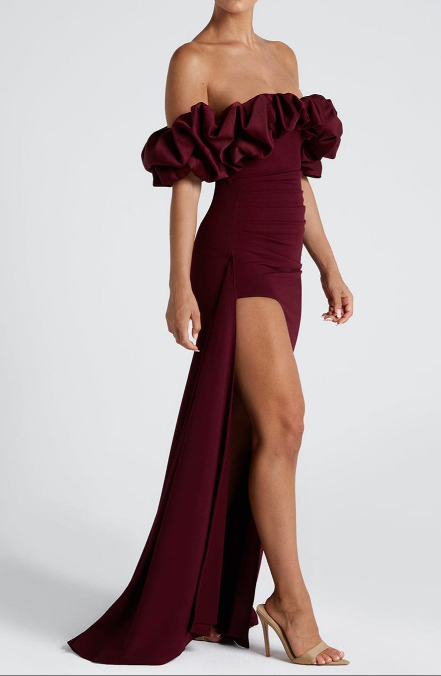 Noa Maxi Dress-Cherry Lacquer