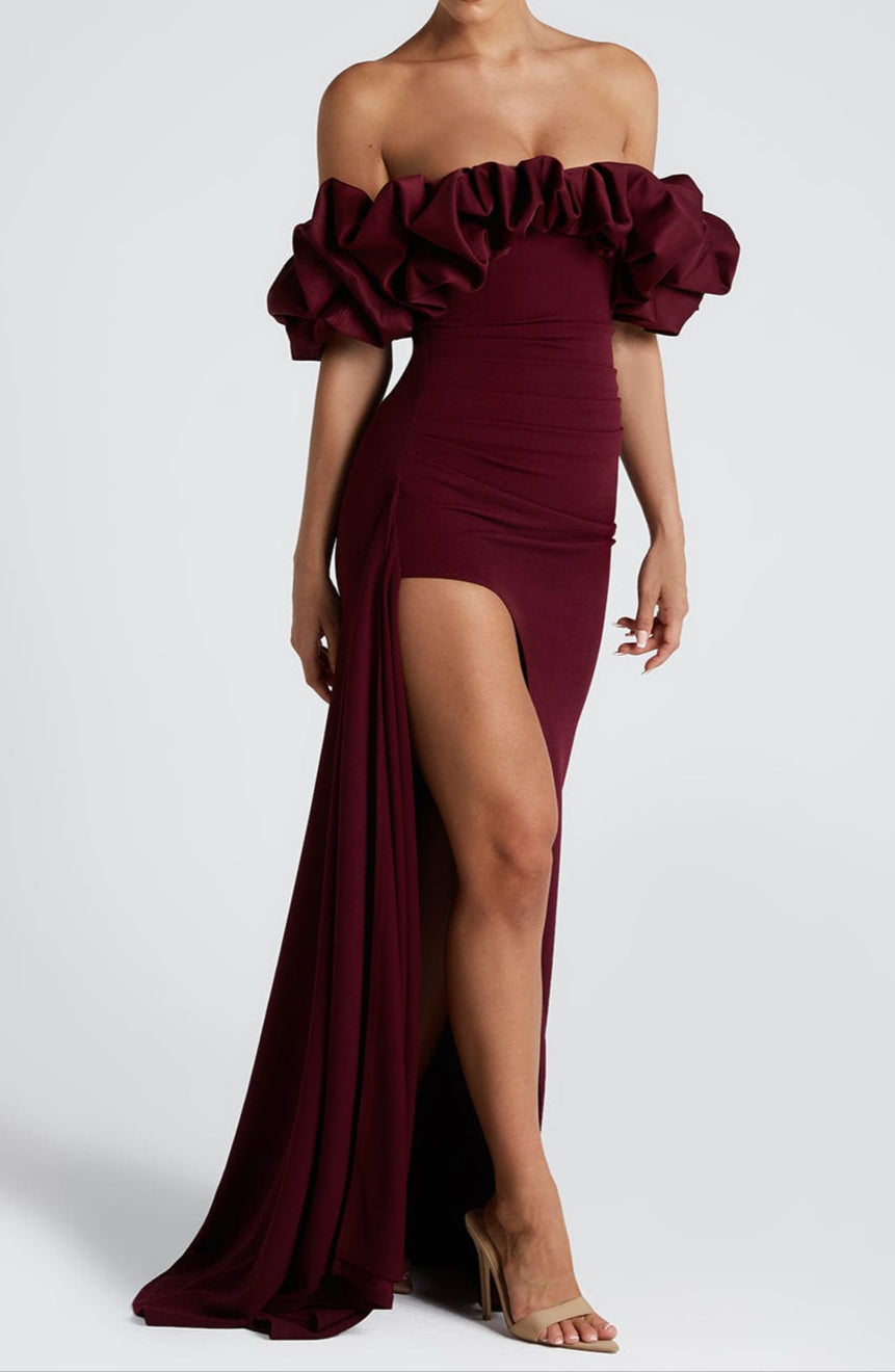 Noa Maxi Dress-Cherry Lacquer