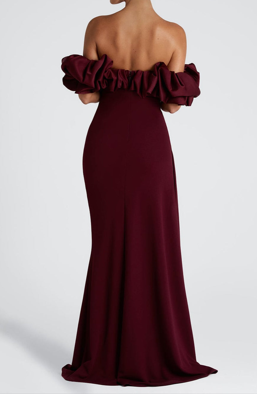 Noa Maxi Dress-Cherry Lacquer