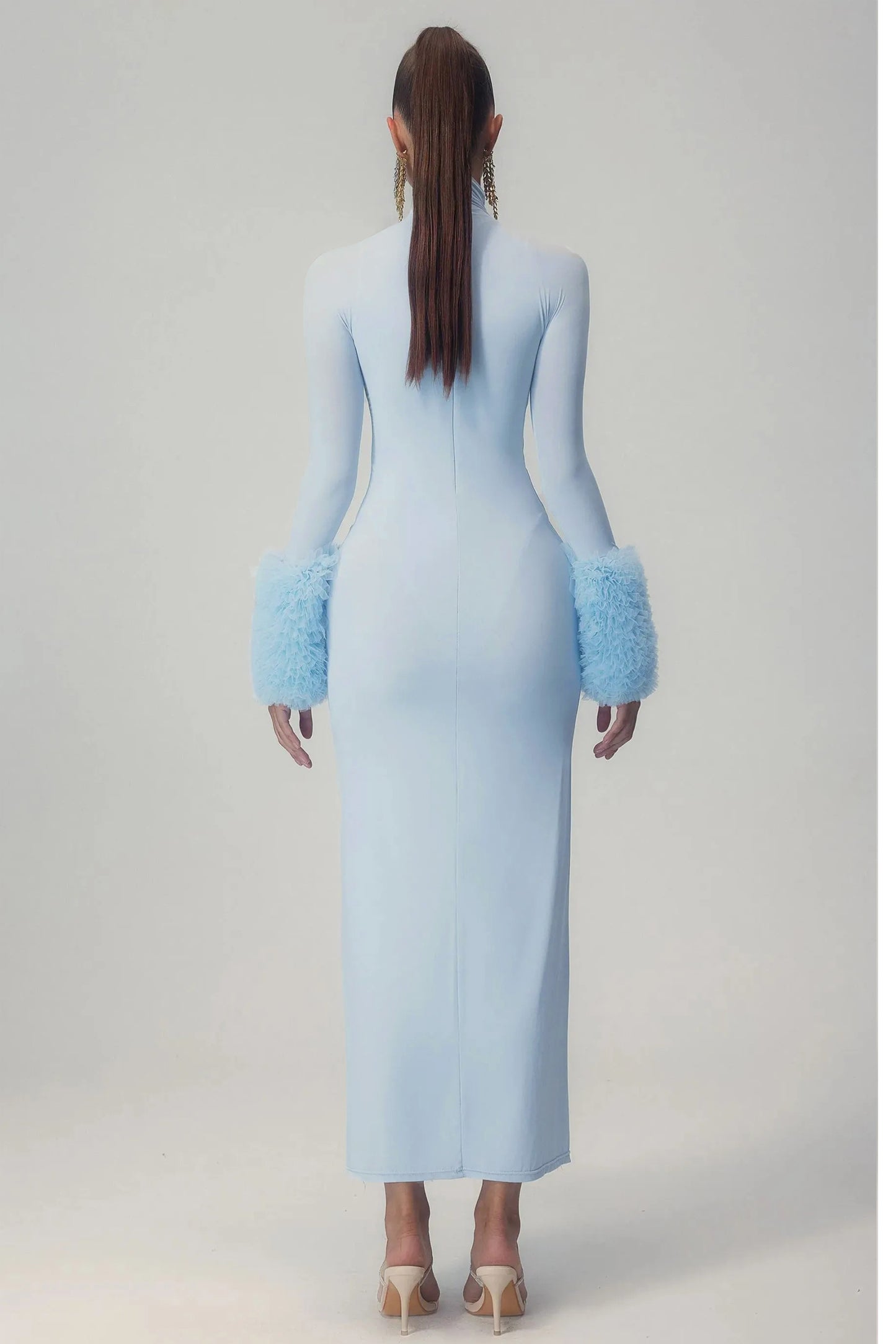 Elvira Long Sleeves Turtleneck Maxi Dress