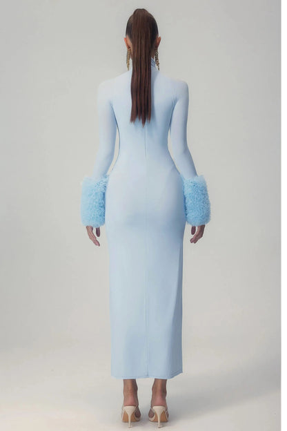 Elvira Long Sleeves Turtleneck Maxi Dress