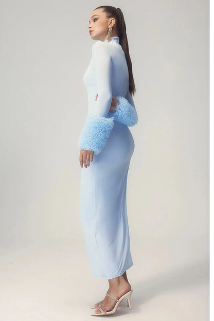 Elvira Long Sleeves Turtleneck Maxi Dress