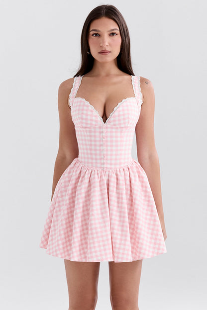 Pink – Sweet Floral Spaghetti Strap Dress