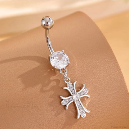 Empty Cross Rebel Gothic Belly Ring