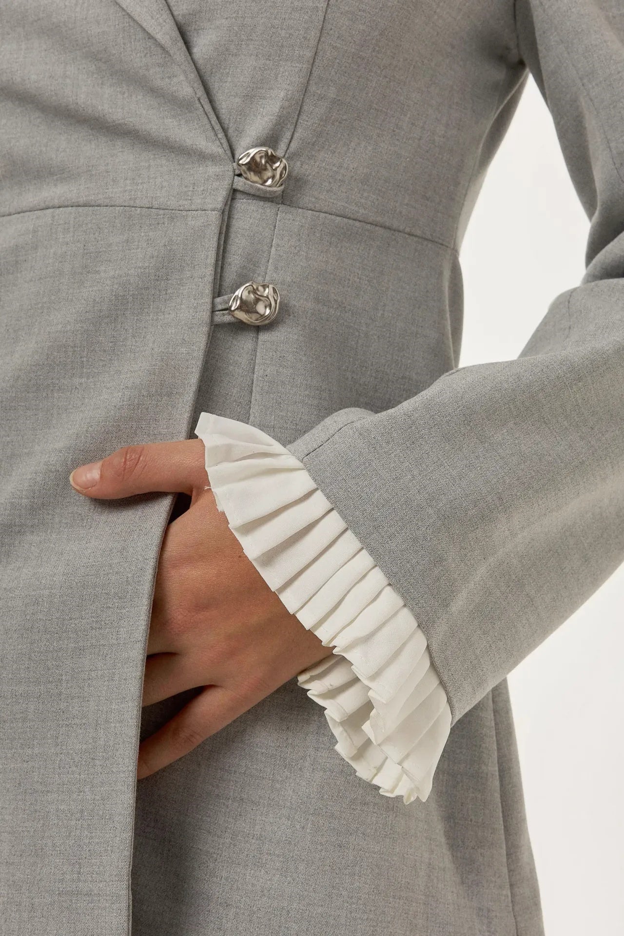 Karen Pleated Contrast Blazer Mini Dress