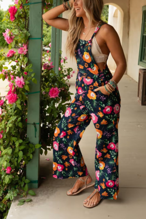 BIRDIE FLORAL PRINT OVERALLS