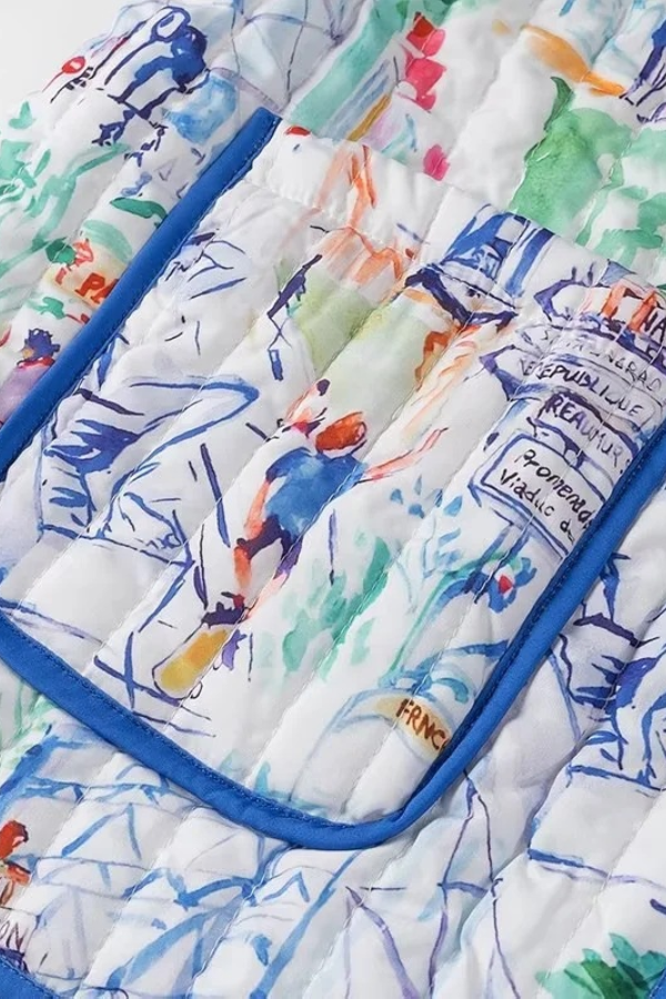 Graffiti Print Cotton Shorts Set