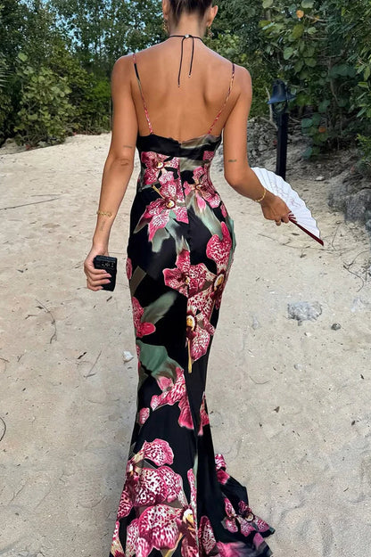 Summer Women's Floral V-Neck Maxi Dress