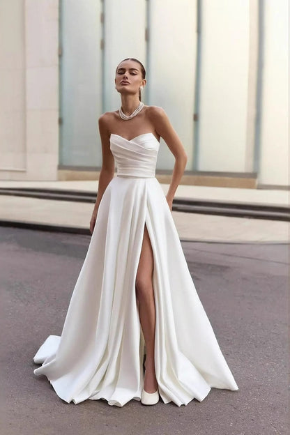 Sexy Strapless Maxi Prom Dress