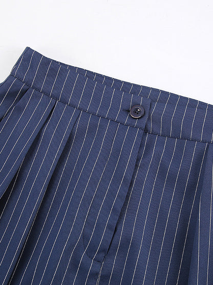 Pinstripe Print Tailored Pants