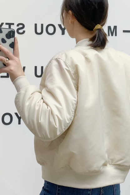 Stand Collar Thickened Single-sided Flight Jacket Baseball Jacket