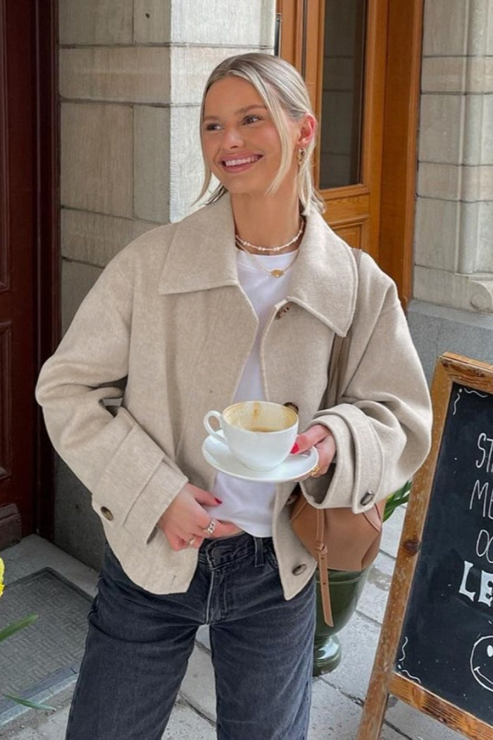 Simple Khaki Wool Jacket