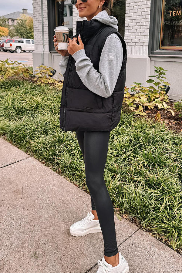 Solid color fashionable lazy style cotton vest jacket