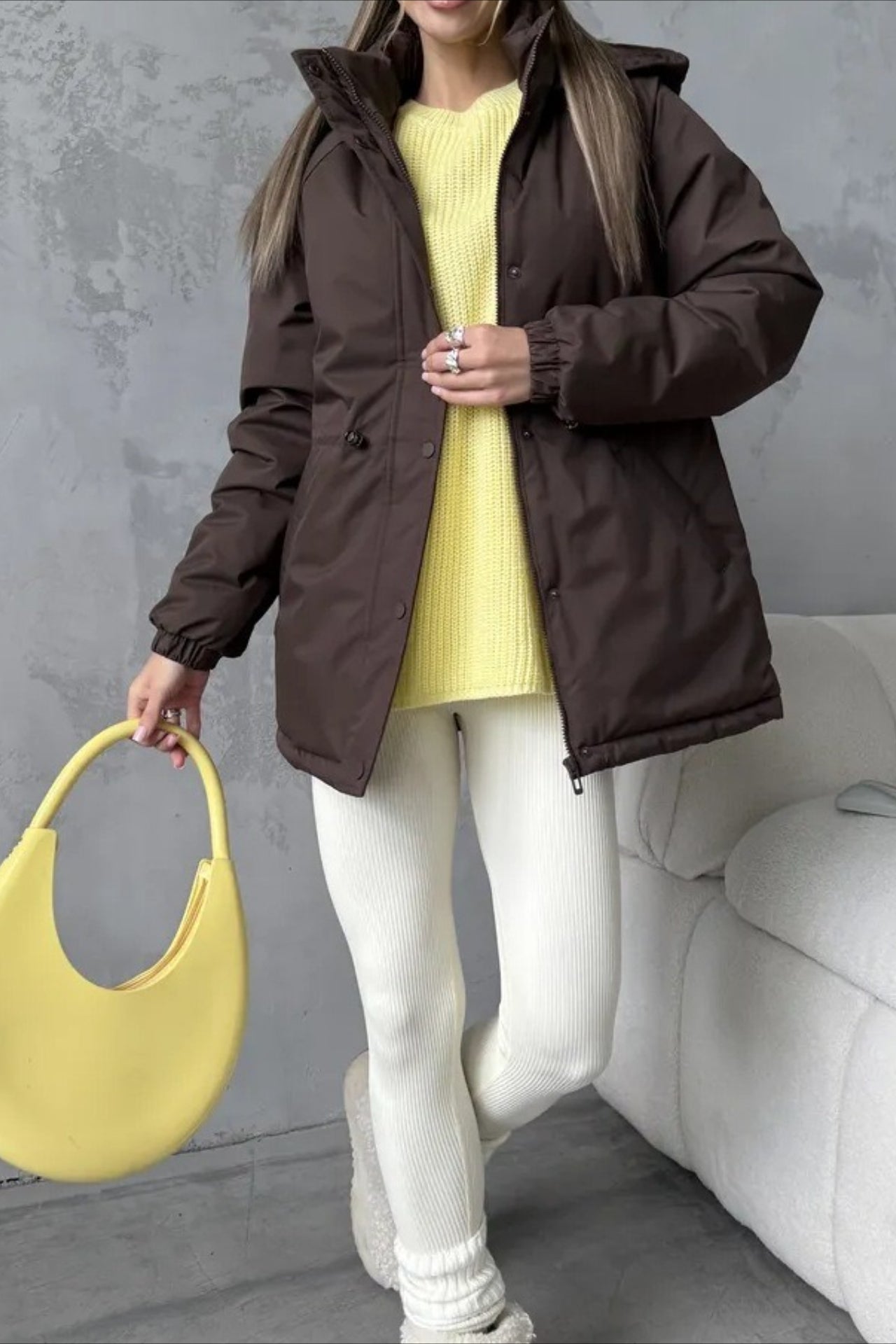 Drawstring Waist Leisure Outdoor Sports Mountaineering Jacket