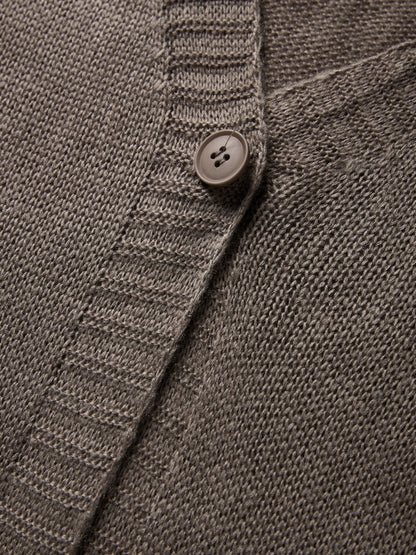 Mohair Solid Lantern Sleeve Baggy Cardigan