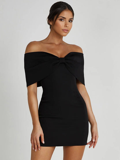 Bodycon Dresses Backless Foldover Party Mini Dresses In Black