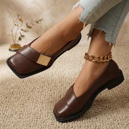 Women's Square Toe Slip-On Loafer Flats – Fashion Casual Shoes