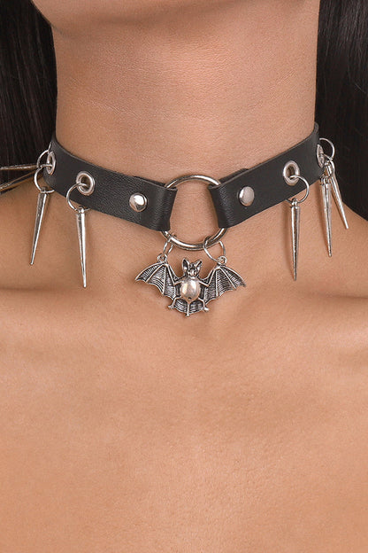 Gothic Hip-hop Style Leather Rivet Bondage Collar