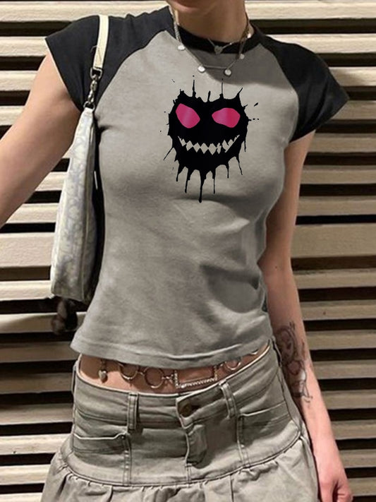 Grimace Print Slim Short Sleeve Tee