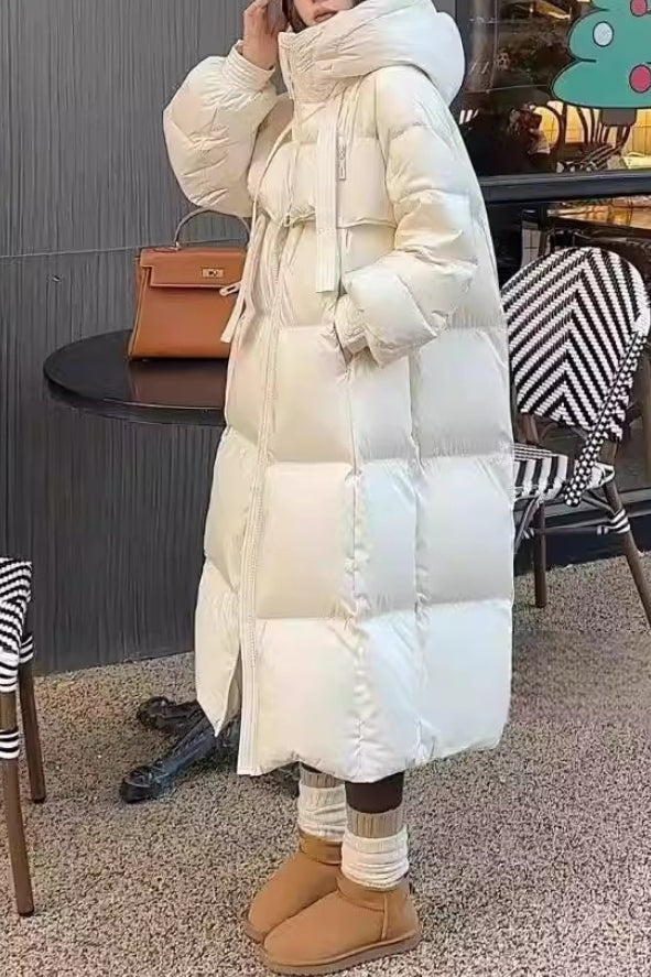 Trendy Long Hooded Puffer Jacket