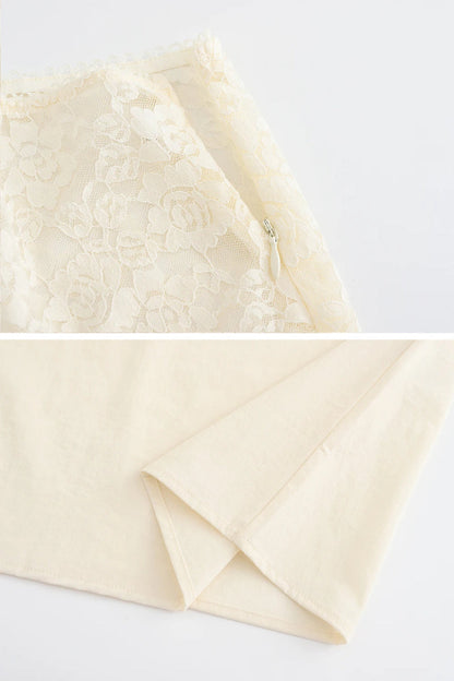 Elegant Lace-Up Crop Top & Maxi Skirt Boho Dress