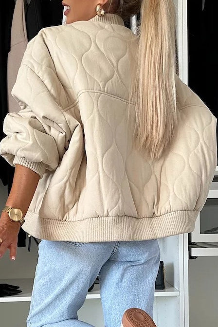 Casual Solid Button Padded Coat