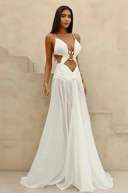 Mesh Hollow Out Boho Dress