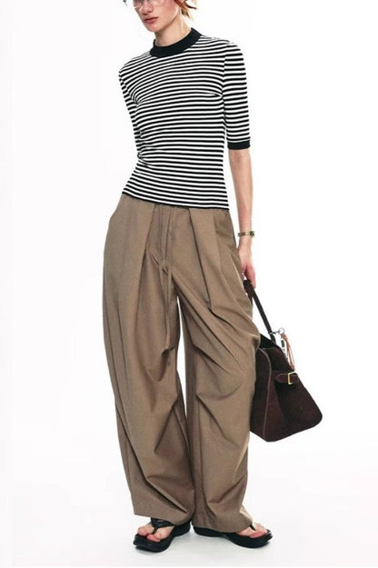 Vintage Wide-Leg Flowing Pants