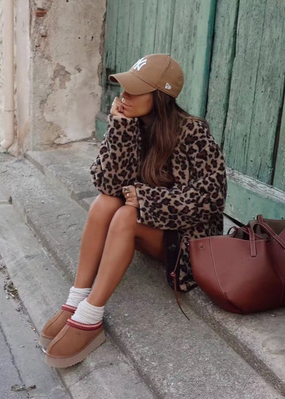 Chic Leopard Print Loose Jacket