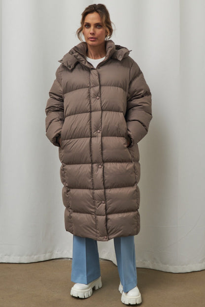Extra Long Hooded Puffer Jacket