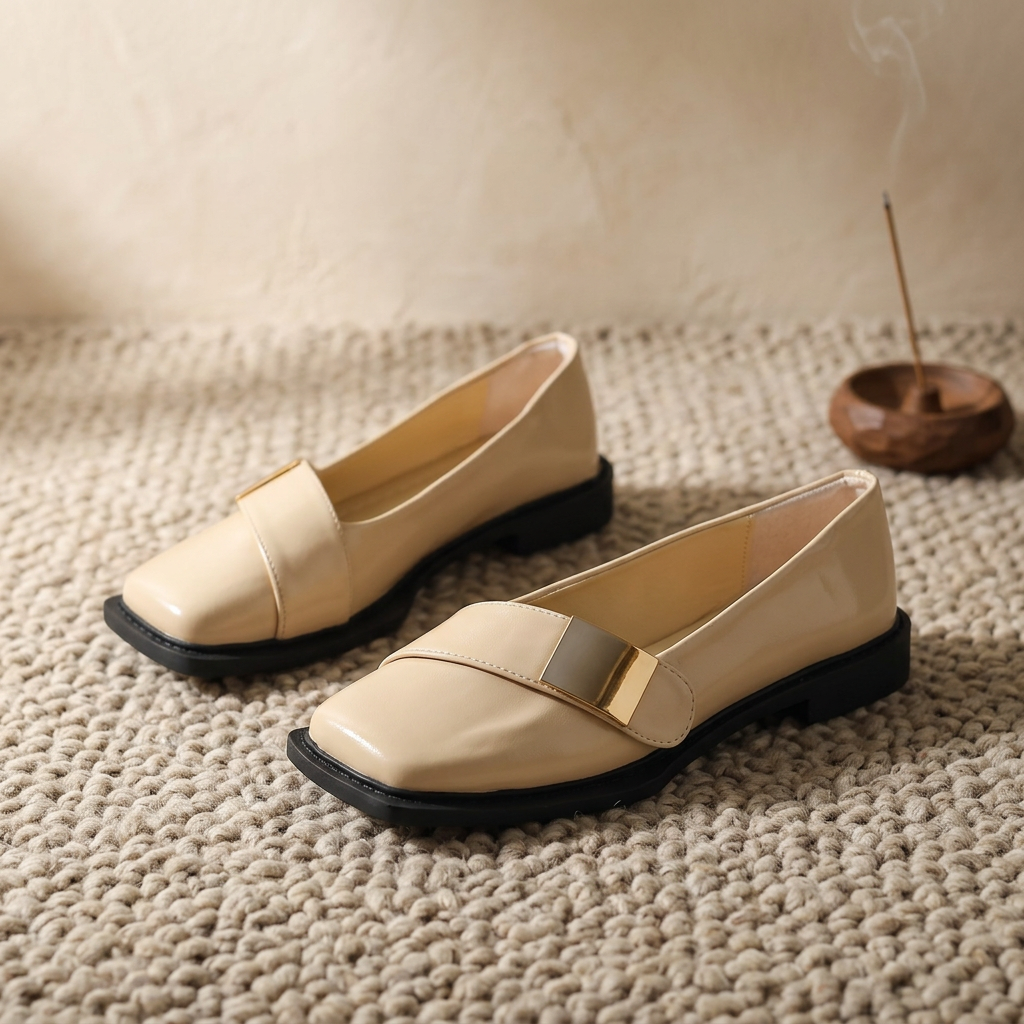 Women's Square Toe Slip-On Loafer Flats – Fashion Casual Shoes