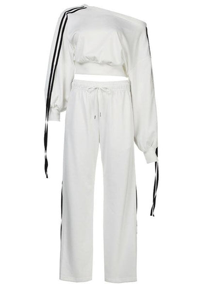 Ribbon Detail Loose Fit Sports Set