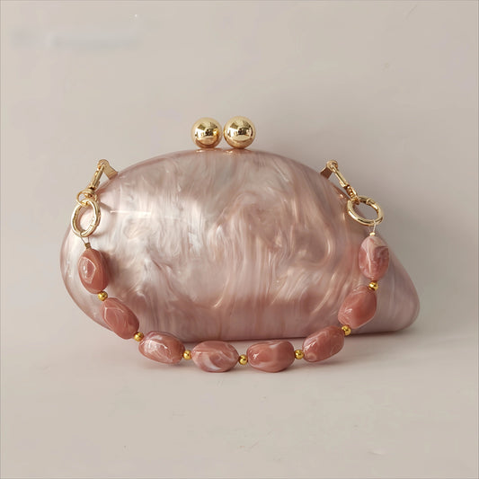 Mini Blue Light Pink Acrylic Box Evening Clutch Bag
