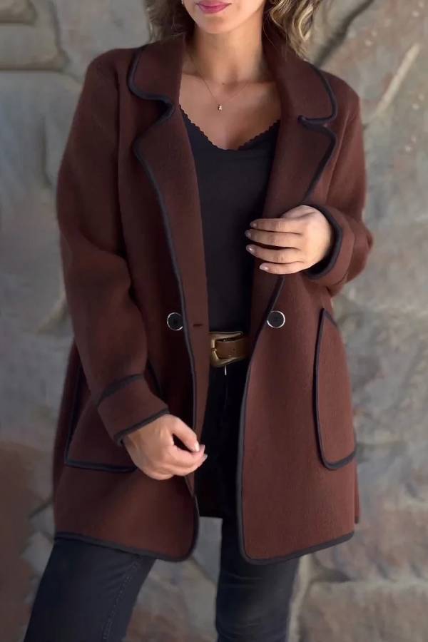 Temperament Suit Collar Double-Sided Wool Jacket