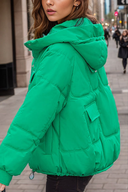 Cropped Insulated Cargo Puffer Jacket