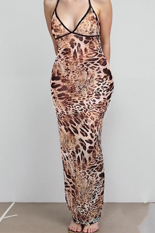 Vintage Floral Print Cami Maxi Dress