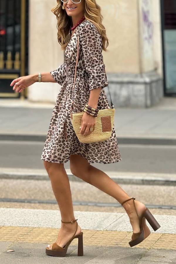 Iraida Leopard Print Dress