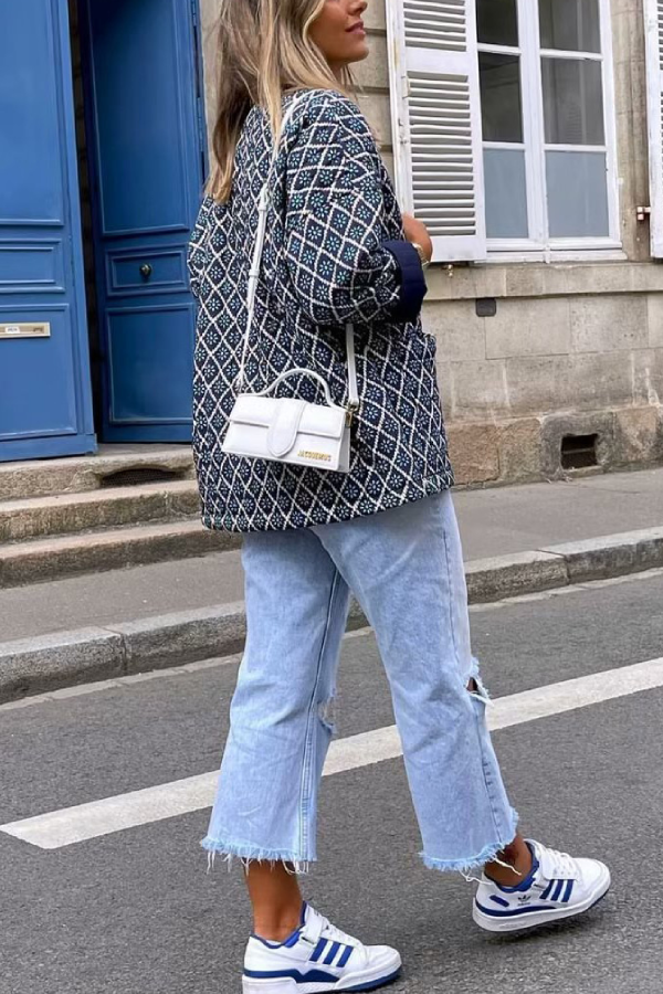 Diamond Print Loose Light Cotton Jacket
