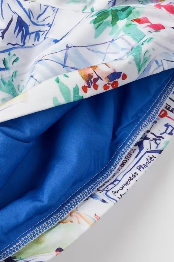 Graffiti Print Cotton Shorts Set