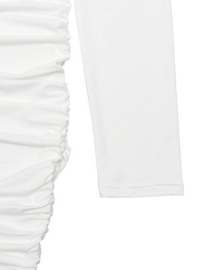 Modern Ruched Mini Dress With Deep V Neck For Women 2026
